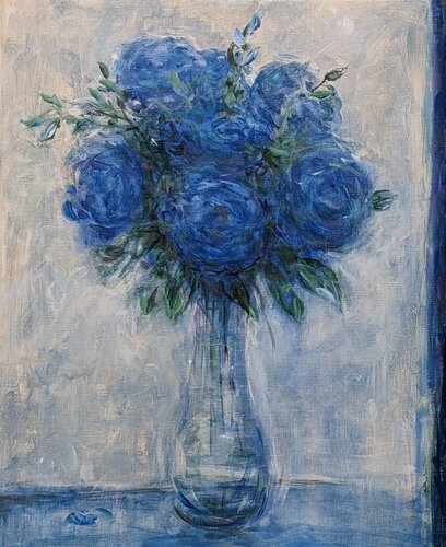 Titre : Comment voulais-tu que je t'oublie mon ange bleu. van François Pagé, Schilderij te koop op Singulart