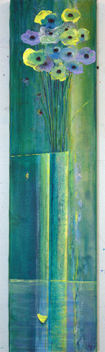 les fleurs aux yeux d’ébène semblaient être dans l'impesanteur comme les satellites de ton cœur van François Pagé, Schilderij te koop op Singulart