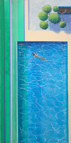 Kate avait décidé de ne pas attendre l'éternité pour prendre du repos, se reposer c'était devancer la fatigue. by François Pagé, Painting for Sale on Singulart