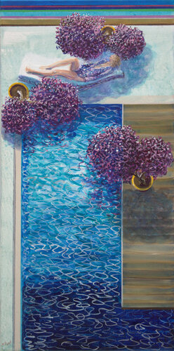 Souvent Jalinna  mettait  le temps en suspension, non pas à ses heures perdues, elle n'entendait pas ces mots, elle leur préférait ceux "d'instant de délassement". von François Pagé, Malerei kaufen auf Singulart