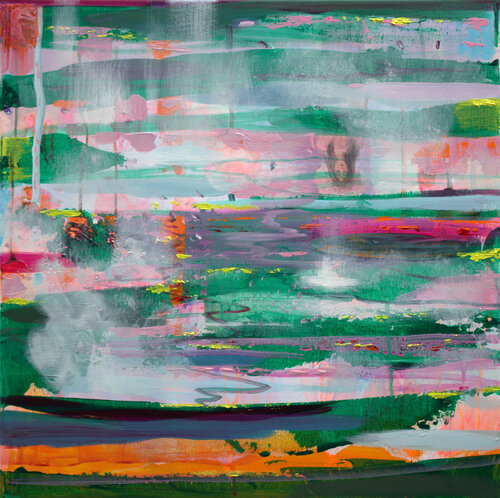 J'avais bien cru voir sur le grand bassin à travers les fumerolles, un visage, une apparition sans doute ! by François Pagé, 油畫 for Sale on Singulart