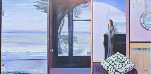 Et même si le vent léger ne charmait plus les vagues, j'étais sous le musical soleil pastel ton passe-muraille. Tu savais que la liberté ne s'attardait, joyeuse, qu'au murmure d'un vrai baiser. de François Pagé, Pintura a la venta en Singulart