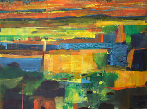 Le soir consumait ses couleurs de feu, le paysage tapissait ces champs refermant les trésors de rêveries d'alchimiste. François Pagé