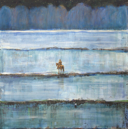u fond John ne ressentait jamais le sentiment de solitude. Un peu comme un peintre, le moindre phénomène de perception de la nature enrichissait ses voyages intérieurs. par François Pagé, Peinture en vente sur Singulart