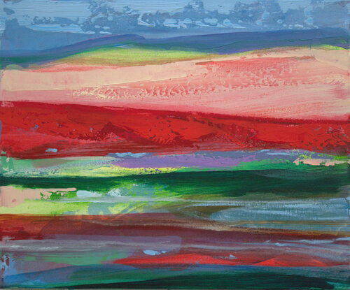 Titre: Nous arrivions à tire-d'aile au dessus du petit royaume. Huile sur toile 100cm x 81cm  Huile sur toile 2023 di François Pagé, Pittura in vendita su Singulart