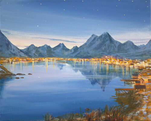 Le soir nous allions admirer la naissance des étoiles et sans mesure le ciel à portée de reflets, captait les griffures des comètes silencieuses. von François Pagé, Malerei kaufen auf Singulart