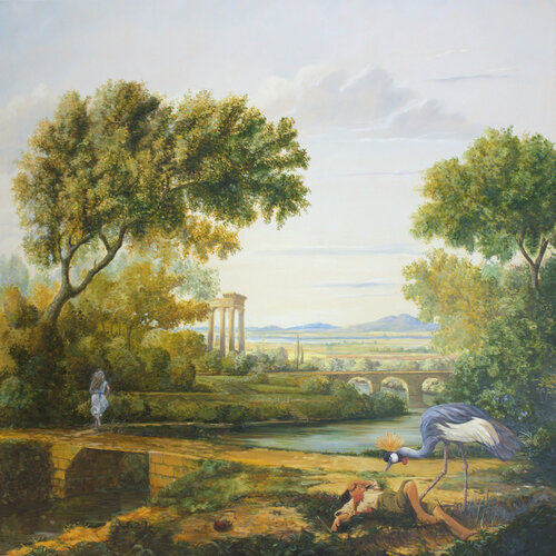 Apollon poursuivant Daphné. par François Pagé, Peinture en vente sur Singulart