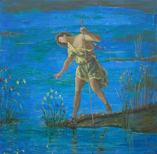 Puisse-t-il tomber amoureux lui-même, et ne pas posséder l'être aimé ! (Narcisse) di François Pagé, Pittura in vendita su Singulart