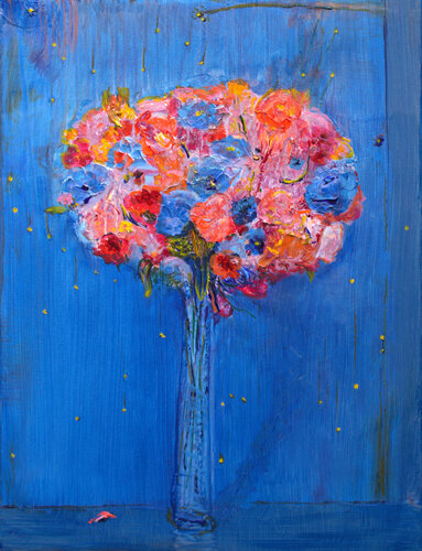 Tu étais aussi filante que les étoiles dans le ciel, ma belle aimante et ce bouquet apprenait à mon âme, mon amante, les couleurs de tes baisers. von François Pagé, Malerei kaufen auf Singulart