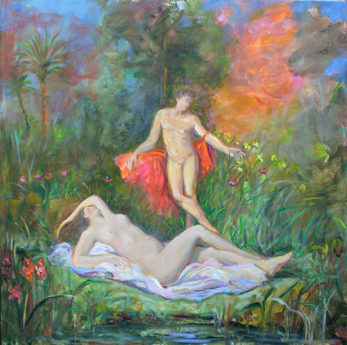 Puisse-t-il tomber amoureux lui-même, et ne pas posséder l'être aimé ! (Narcisse) by François Pagé, 회화 for Sale on Singulart