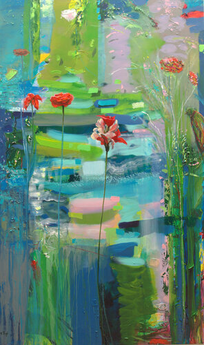 Quelques-unes, héroïnes téméraires s’étaient élevées très haut pour aller embrasser le soleil. Le psittaciforme béat répétait : Dum spiro spero. by François Pagé, Painting for Sale on Singulart