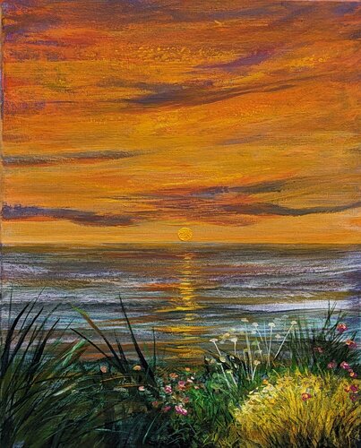 Parfois pour rivaliser avec le jardin de Soisik, tu jouais les coloristes. par François Pagé, Peinture en vente sur Singulart