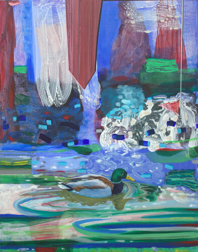 Tu jouais sur le bassin à te mêler au kaléidoscope des reflets. En art, l'originalité, était-ce de savoir camoufler sa source ? di François Pagé, Pittura in vendita su Singulart