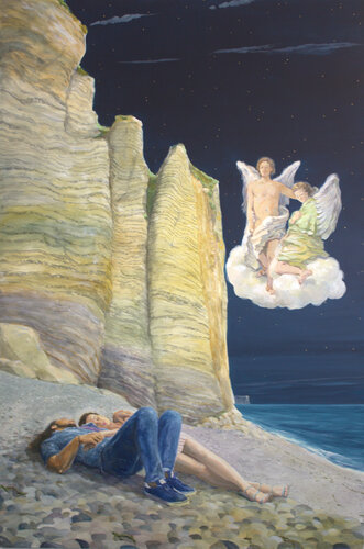 l'ultime message: "Dum spiro spero". van François Pagé, Schilderij te koop op Singulart