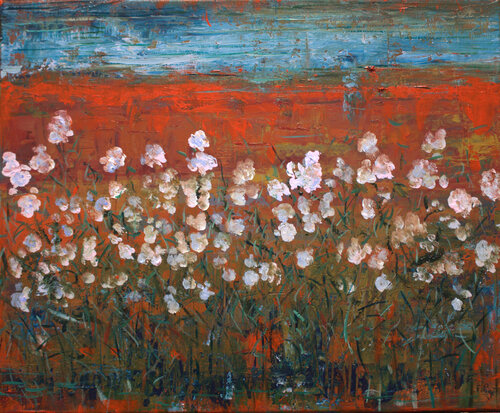 A Savonnières devant les saponaires, sans plus de nectar à butiner, je t'attendais. by François Pagé, 회화 for Sale on Singulart