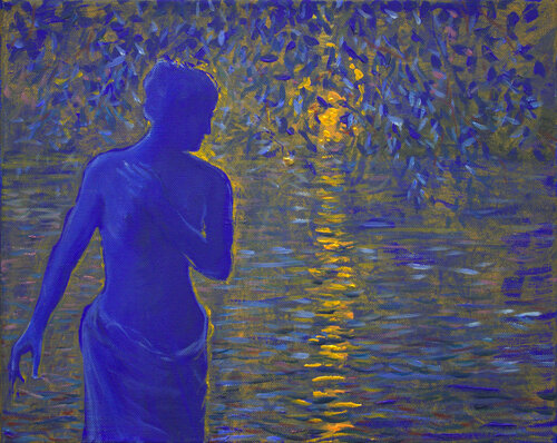 Titre : Un soir sur l'île de Milos, Aphrodite était pleine de retenue admirable. van François Pagé, Schilderij te koop op Singulart