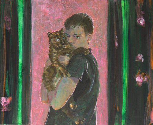 L'instant où à travers la fenêtre dans la lumière du printemps, j'entendis : «  Non, non ! Tu laisses les merles tranquille . by François Pagé, Painting for Sale on Singulart