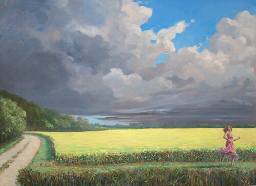 Titre: La fuite de Daphné. Deus Deus meus respice me . (Apollon en lièvre) de François Pagé, Pintura a la venta en Singulart