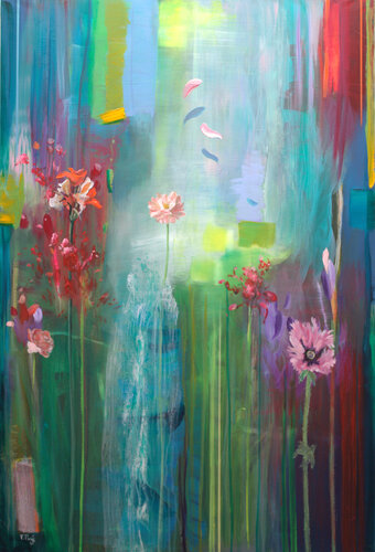 Quelques-unes, téméraires héroïnes s’étaient élevées si haut dans la misère de nos vies et de la vie du monde, pour aller embrasser le soleil. di François Pagé, Pittura in vendita su Singulart