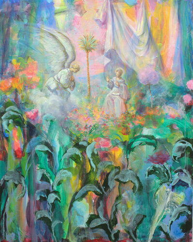 l'Annonciation: "Ave, María, grátia plena.." by François Pagé, 油畫 for Sale on Singulart