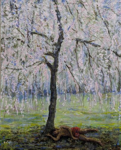 Les nuits de pleine lune, j'allais te voir danser. Les fleurs sous tes pieds ne se sentaient jamais foulées. von François Pagé, Malerei kaufen auf Singulart