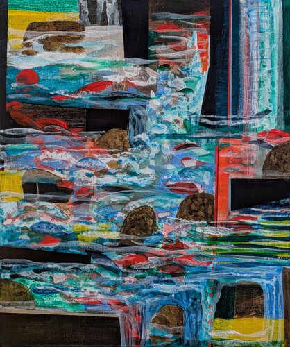 C'était la fête au port même les poissons dansaient. van François Pagé, Schilderij te koop op Singulart