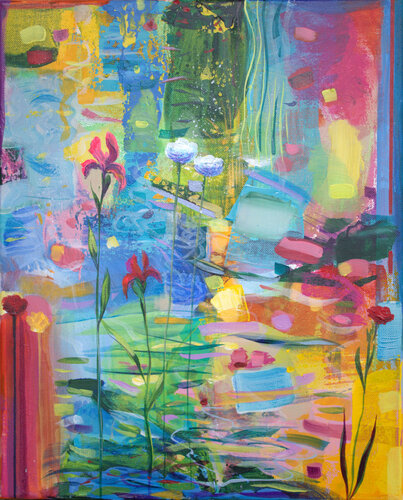 Dans le jardin inondé de sillons musicaux, de téméraires héroïnes chantaient. by François Pagé, 絵画 for Sale on Singulart