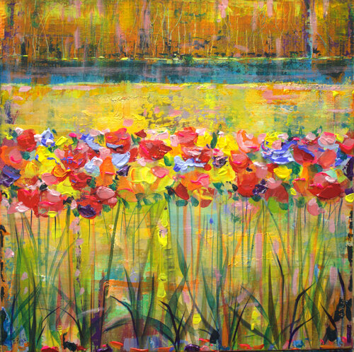 Pour te faire rêver et rendre le temps moins monotone, je t'avais inventé un printemps en automne. par François Pagé, Peinture en vente sur Singulart