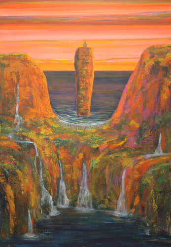 Même si la mer nous montrait son étendue illusoire d’infini, le lac était heureux de son sort avec les donations abondantes des rus l’approvisionnant. Que la lutte était rude pour être à l’honneur du « point de vue » by François Pagé, 油畫 for Sale on Singulart