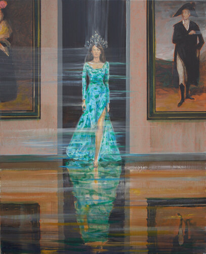 L'avenir est parfois derrière vous.  L’instant précis où mon regard vissé sur un tableau de Goya, Pedro me dit : Ne te retourne pas, ta vie soudainement pourrait basculer van François Pagé, Schilderij te koop op Singulart