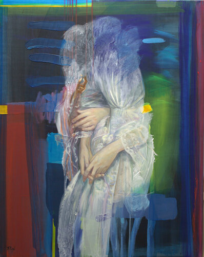 Le coup de théâtre. La mariée s'enfuyant avec la demoiselle d'honneur. by François Pagé, 絵画 for Sale on Singulart