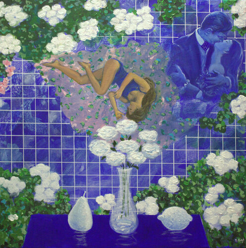 Elle rêvait souvent en souriant. Rêver, n'était-ce pas fermer les yeux mais les ouvrir sur ce que, de jour, nous cherchons à esquiver, ou n'osons pas avouer? par François Pagé, Peinture en vente sur Singulart
