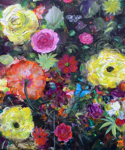 Après la pluie, nos baisers s'empourpraient dans le jardin défait. by François Pagé, 絵画 for Sale on Singulart