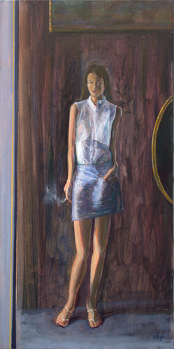 (Apparition) Il m'arrivait parfois de rentrer tard et d’apercevoir au fond d'un couloir, la fille que nous aurions pu avoir. by François Pagé, 絵画 for Sale on Singulart