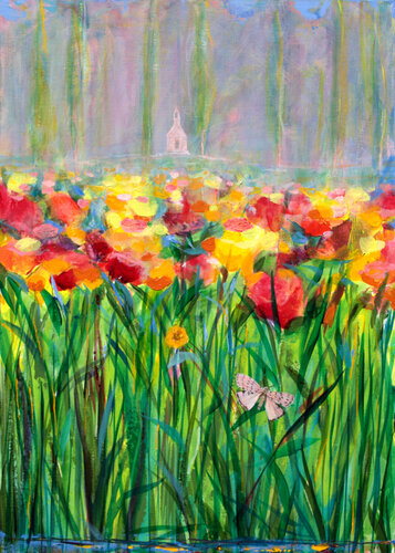 Mais reste, délicieux printemps car trop vite tu t’effaces ! Nous n'avons jamais trop de cœur, vraiment. van François Pagé, Schilderij te koop op Singulart