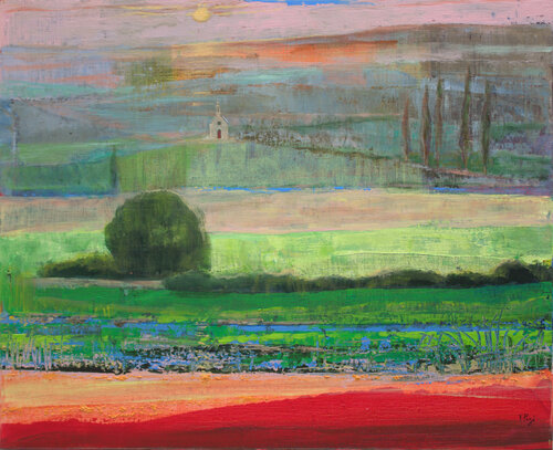 Au loin sur la colline, la clef du ciel. van François Pagé, Schilderij te koop op Singulart