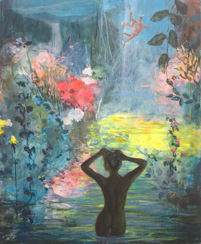 La consternation d'Hermès venant sauver le jardin de Flore après les inondations. by François Pagé, Painting for Sale on Singulart