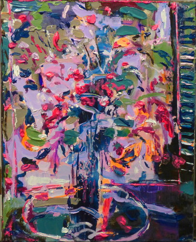 La bourrasque de vent avait violemment ouvert la fenêtre, ton bouquet s'était défragmenté comme un feu d'artifice, comme l'extase d'un violent orage. von François Pagé, Malerei kaufen auf Singulart