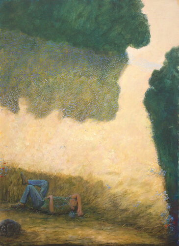 « L’instant ou Julien en attendant Aurore se dit : je lui parlerai de tout le reste sauf de moi. » by François Pagé, Painting for Sale on Singulart