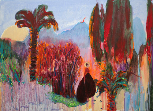 Ah ! ces jardins flamboyants où même le soleil est las, combien de faunes agiles osent frapper là, belle comme une fleur d'oasis méprisant le désert, apportez moi de l'eau et vos parfums de fruits verts. François Pagé