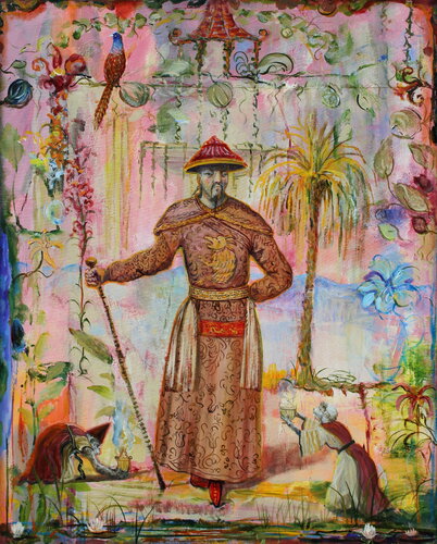 La nuit le Malouin rêvait de chinoiserie. par François Pagé, Peinture en vente sur Singulart