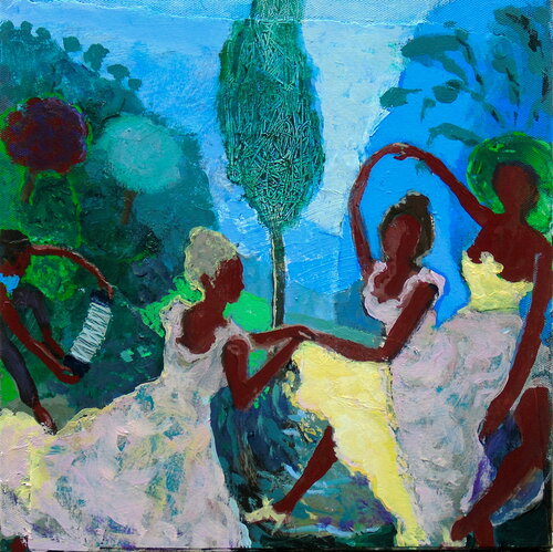 L’instant où pendant le bal costumé Louise me dit : Dansez sinon nous sommes perdus. par François Pagé, Peinture en vente sur Singulart