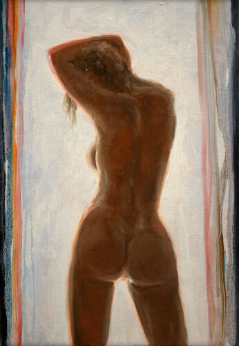 Étude de nu à contre-jour devant une fenêtre par François Pagé, Peinture en vente sur Singulart