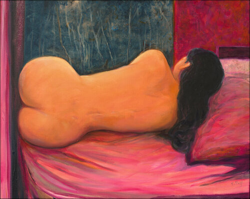 Dans la chambre rouge, il y eut l'appel de la forêt. van François Pagé, Schilderij te koop op Singulart