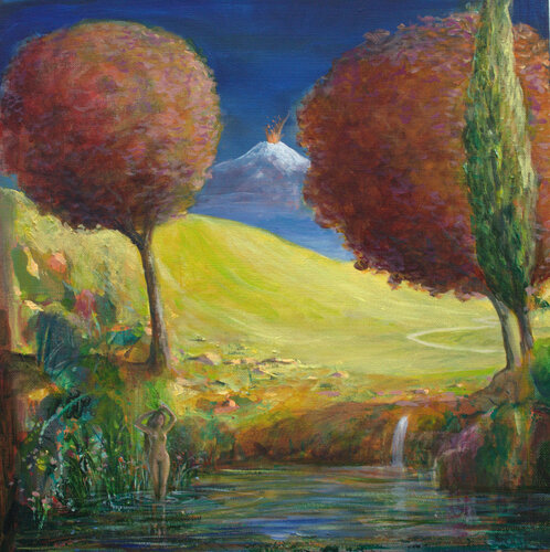 Les arbres majestueux s'inclinaient et rougissaient devant la beauté de Sarah. Au fond le volcan saluait comme il pouvait la jeune femme; même la source, tarie autrefois avait retrouvé son flux musical. Je restais stupéfié comme Actéon devant ce talisman. François Pagé