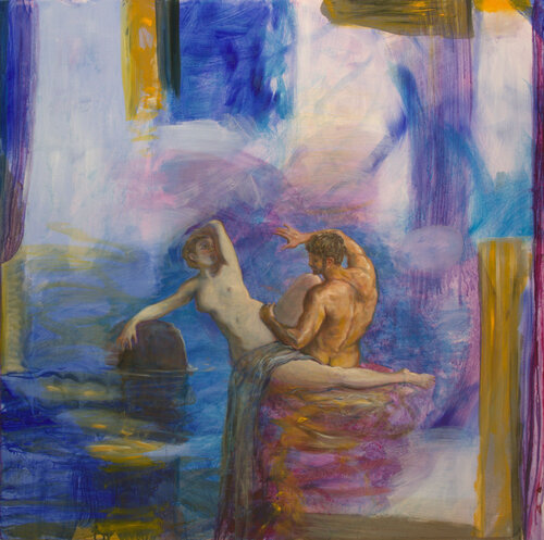 Neptune jeune séduisant Salacia près de l'île de Cythère. by François Pagé, Painting for Sale on Singulart