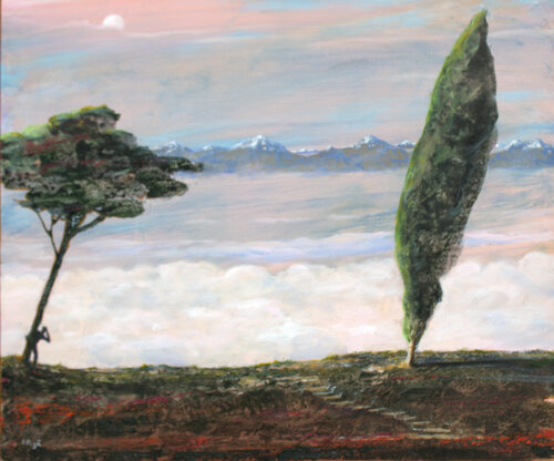 Il y a toujours quelques barrières avant d'atteindre l'infini mais je ne savais pas si l'homme derrière l'arbre me regardait ou si au contraire il scrutait l'horizon. François Pagé