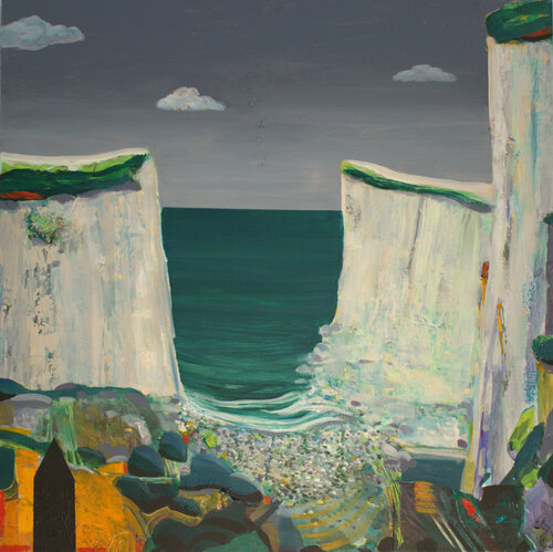 Nous irons nous cacher sous les barques dormantes y confondre nos mots et nos mains amantes by François Pagé, Painting for Sale on Singulart