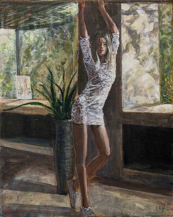 Dans l'atelier d'été, Jeanne venait jouer les lianes dansantes faisant balancer ses hanches comme un métronome au "tempo lento". François Pagé