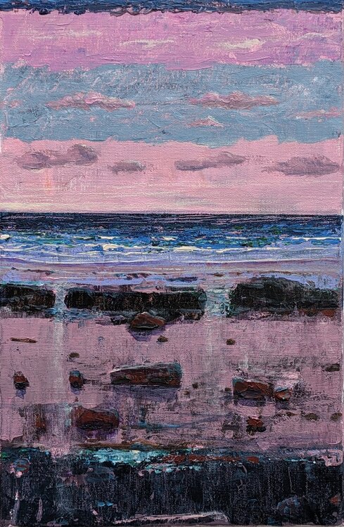 Le soir était vêtu de rose à l'image de la plage et ses secrets. François Pagé